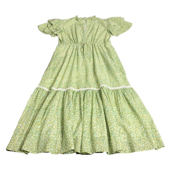 Olivia James The Label Dress Womens L Floral Delia Maxi Flutter Sleeve Cottage - Picture 2 of 16